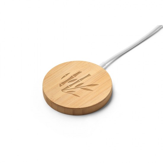 Carregador magnético wireless em bambu Personalizado