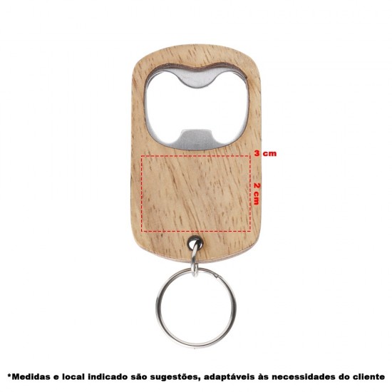 Chaveiro Abridor Madeira Personalizado