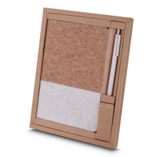 Kit escritório a5 capa em cortiça e caneta p reciclado Personalizado