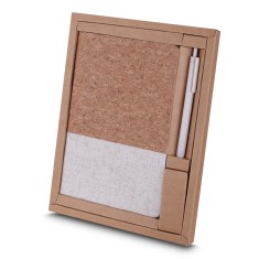 Kit escritório a5 capa em cortiça e caneta p reciclado Personalizado