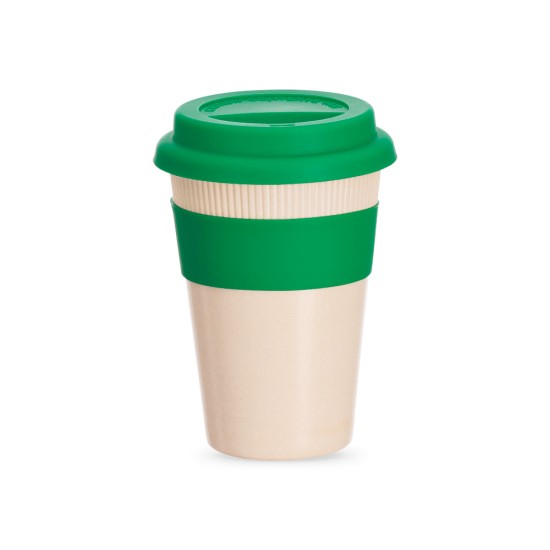 Copo Em Fibra De Bambu Com Tampa