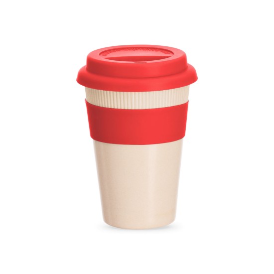 Copo Em Fibra De Bambu Com Tampa