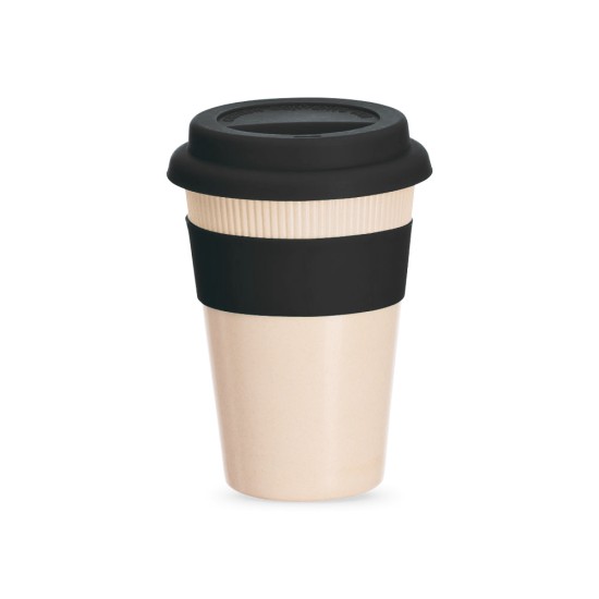 Copo Em Fibra De Bambu Com Tampa