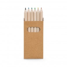 Caixa De Cartão Com 6 Mini Lápis De Cor Personalizado
