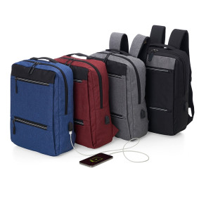 Mochila de Nylon USB 21L com Logo para Brindes
