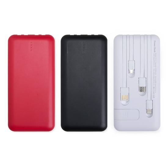 Power Bank 10.000mAh com Lanterna e Multissaídas Personalizado
