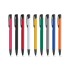Esferográfica em alumínio com corpo colorido e escrita em preto Personalizada