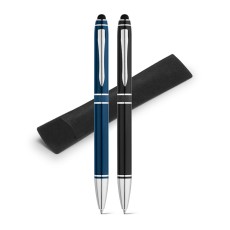 Esferográfica em alumínio com escrita em azul Personalizada