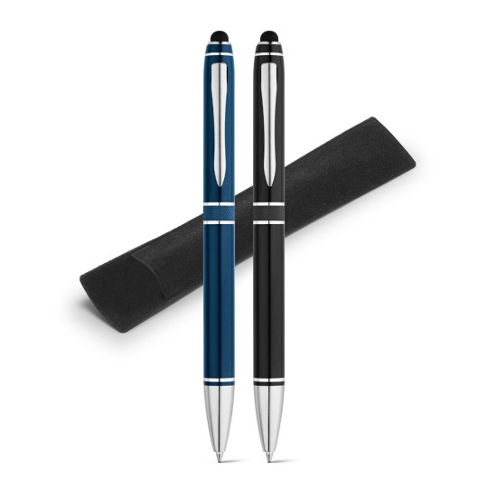 Esferográfica em alumínio com escrita em azul Personalizada