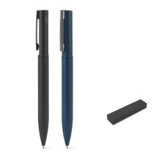 Esferográfica elegante em metal 60% reciclado com escrita em azul Personalizada