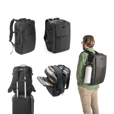 Mochila de viagem em poliéster reciclado 600D de alta densidade, com bolso para notebook 17'3