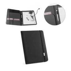 Pasta A4 em poliéster 100% reciclado 300D com caderno com 40 páginas pautadas Personalizada