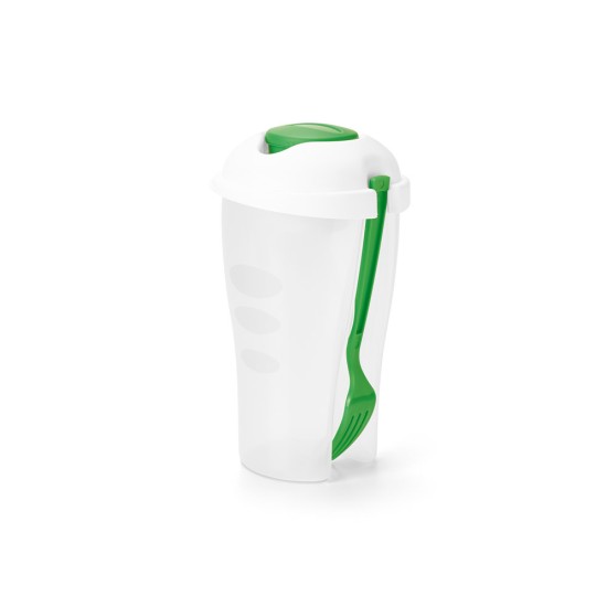 Copo para salada em PP com garfo e molheira 850 mL Personalizado