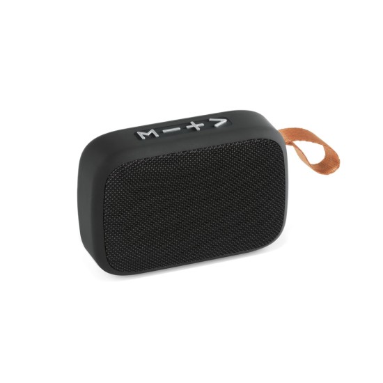 Caixa de som em ABS e tecido em poliéster com microfone e autonomia de 2h Personalizada
