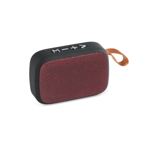 Caixa de som em ABS e tecido em poliéster com microfone e autonomia de 2h Personalizada