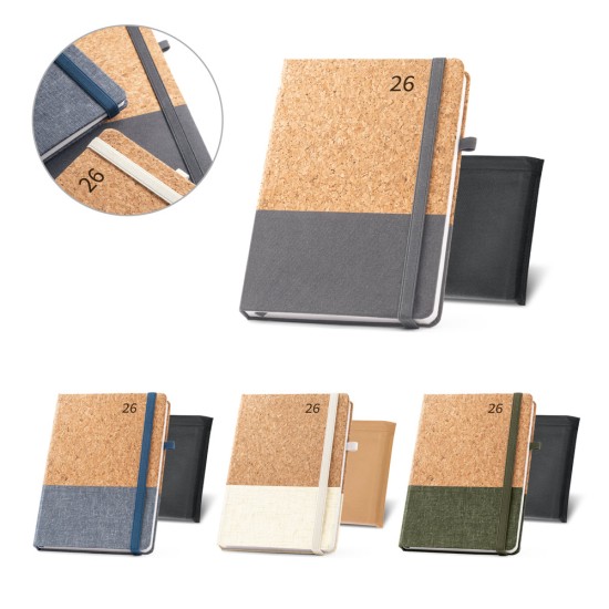 Agenda em cortiça e linho Personalizada