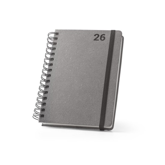 Agenda A5, com argolas, em pele (58% reciclada) Personalizada