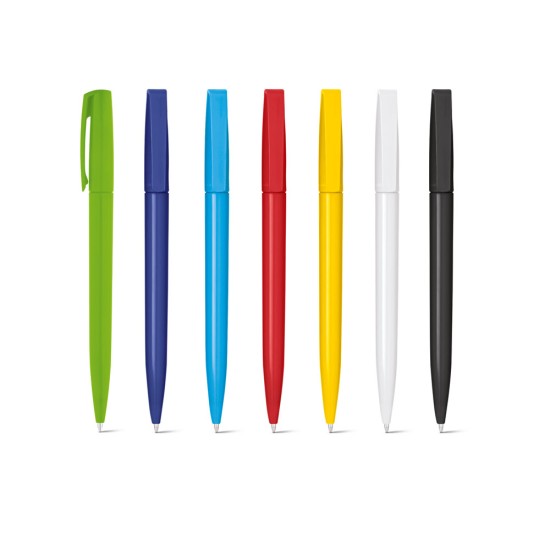 Esferográfica em ABS com acabamento brilhante e escrita em azul Personalizada