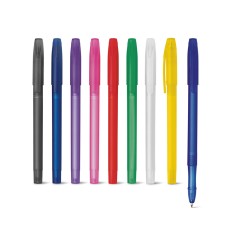 Esferográfica em PP com acabamento frost e escrita em azul Personalizada