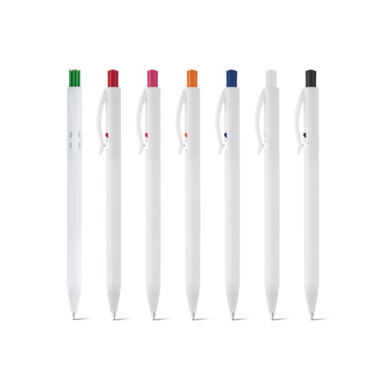 Esferográfica em ABS com acabamento brilhante e escrita em azul Personalizada