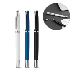 Roller em alumínio com escrita em azul Personalizado