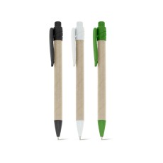 Esferográfica em papel kraft com escrita em azul Personalizada