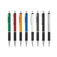 Esferográfica em alumínio com clipe de metal e grip Personalizada