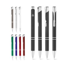 Esferográfica em alumínio 100% reciclado com escrita em azul Personalizada