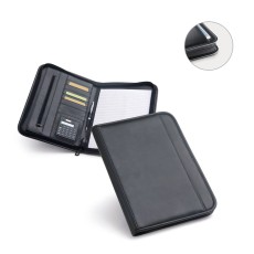 Pasta A4 em c.sintético com bolso frontal e fecho com páginas pautadas Personalizada