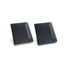 Pasta A4 em c. sintético e 800D com o interior em microfibra e bloco de 40 páginas pautadas Personalizada