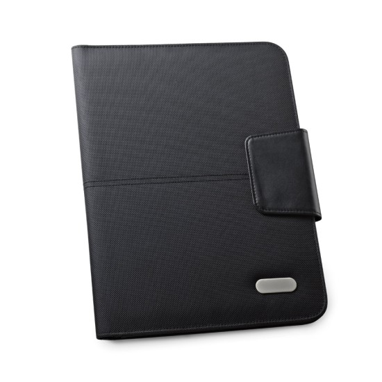 Pasta A4 em c. sintético e 1680D com bloco de 40 páginas pautadas Personalizada