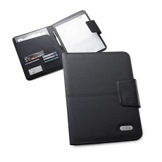 Pasta A4 em c. sintético e 1680D com bloco de 40 páginas pautadas Personalizada