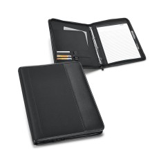 Pasta A4 em c. sintético e microfibra com 4 argolas e bloco de 40 páginas pautadas Personalizada