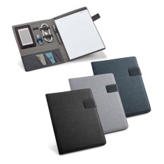 Pasta A4 em linho sintético e c.sintético com caderno de 40 páginas pautadas Personalizada