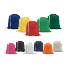 Sacola tipo mochila em 70% algodão reciclado e 30% poliéster reciclado (140 g/m²) sem tingimento Personalizada