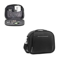 Mala de cosméticos em 600D e EVA com fecho duplo Personalizada