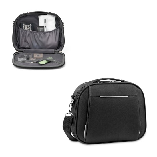 Mala de cosméticos em 600D e EVA com fecho duplo Personalizada