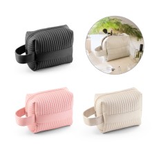 Bolsa de cosméticos em PU% (21% de PU reciclado e 30% de poliéster reciclado) Personalizada