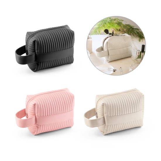 Bolsa de cosméticos em PU% (21% de PU reciclado e 30% de poliéster reciclado) Personalizada