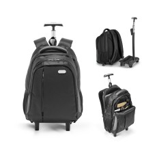 Mochila trolley para notebook 17'' em Nylon 999 impermeável com 2 rodas e sistema de proteção integrado 30 L Personalizada