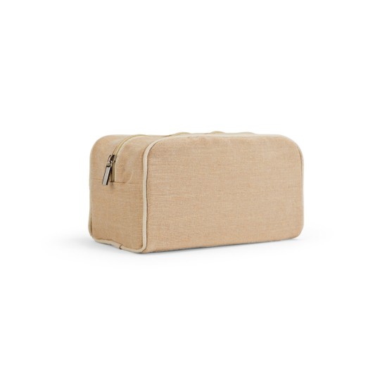 Bolsa de cosméticos em juco (mistura de algodão e juta, 260g/m²) em juco com interior forrado em 70% algodão reciclado e 30% poliéster reciclado Personalizada