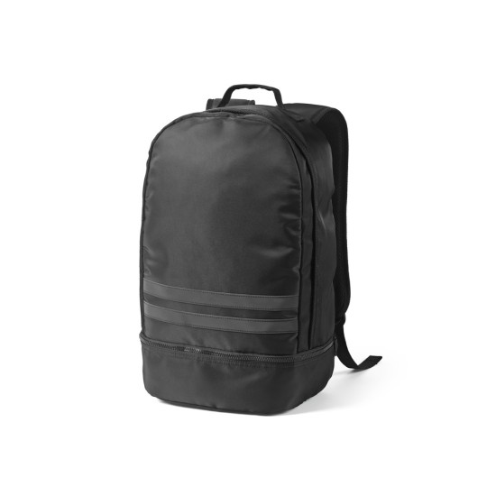 Mochila em poliéster reciclado 290T e sarja com compartimento para sapatos 25 L Personalizada