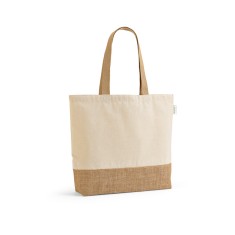 Sacola em 70% algodão reciclado e 30% poliéster reciclado (220 g/m²) com base em juta Personalizada