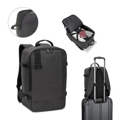 Mochila desenvolvida para cumprir as dimensões exigidas pelas companhias aéreas em poliéster reciclado 600D de alta densidade com acabamento repelente à água 20 L Personalizada
