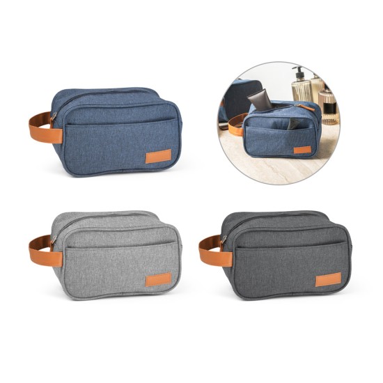 Bolsa para cosméticos em 600D de alta densidade e pega em PU Personalizada