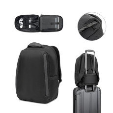 Mochila antirroubo, em poliéster reciclado 600D twill, resistente à água, e bolso para notebook 17'3