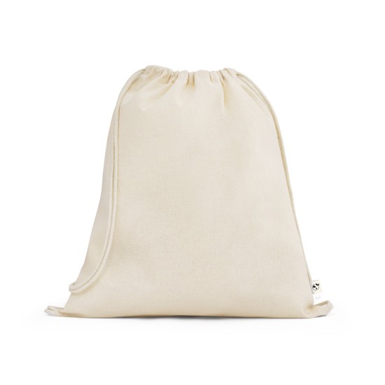 Sacola tipo mochila 100% algodão orgânico (140 g/m²) Personalizada