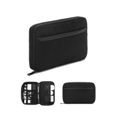 Bolsa organizadora espaçosa para acessórios tecnológicos em poliéster reciclado 600D twill Personalizada