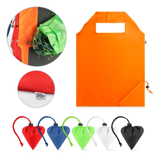 Sacola dobrável em poliéster reciclado 190T com alças Personalizada