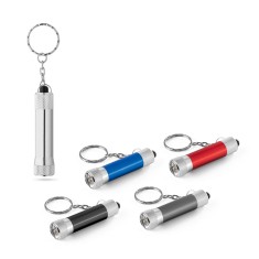 Chaveiro em alumínio com lanterna de 3 luzes LEDs Personalizado